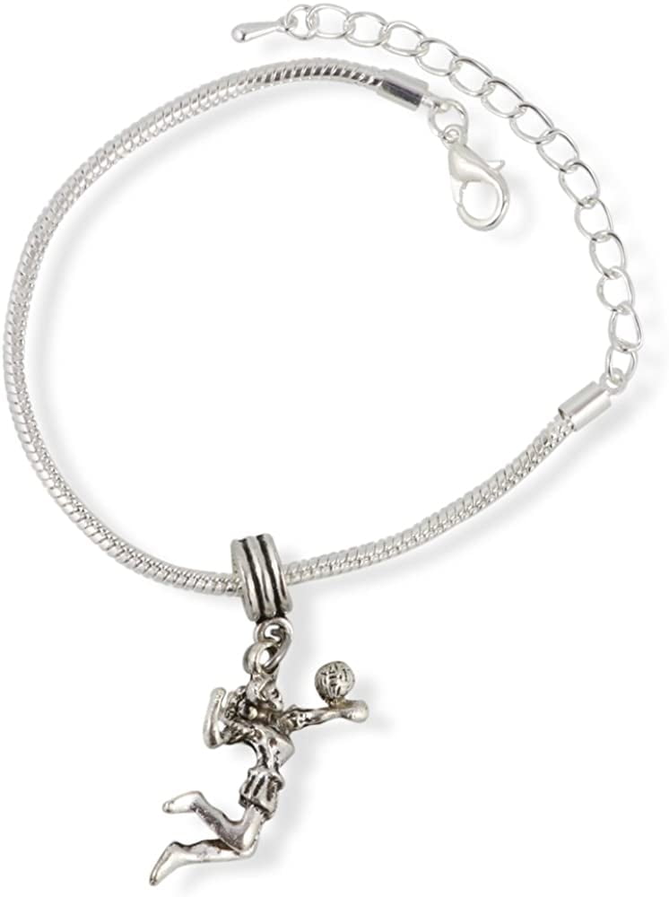 Volleyball Bracelet | Female Volleyball Player Snake Chain Charm Bracelet