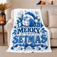 thumbnail image 1 of Volleyball Christmas Cheer, Festive Holiday Scene, Warm Flannel Blanket for Living Room and Reading Nook with Detailed Artwork, Art Lovers Christmas Gift, Festive Home Decor, 1 of 7