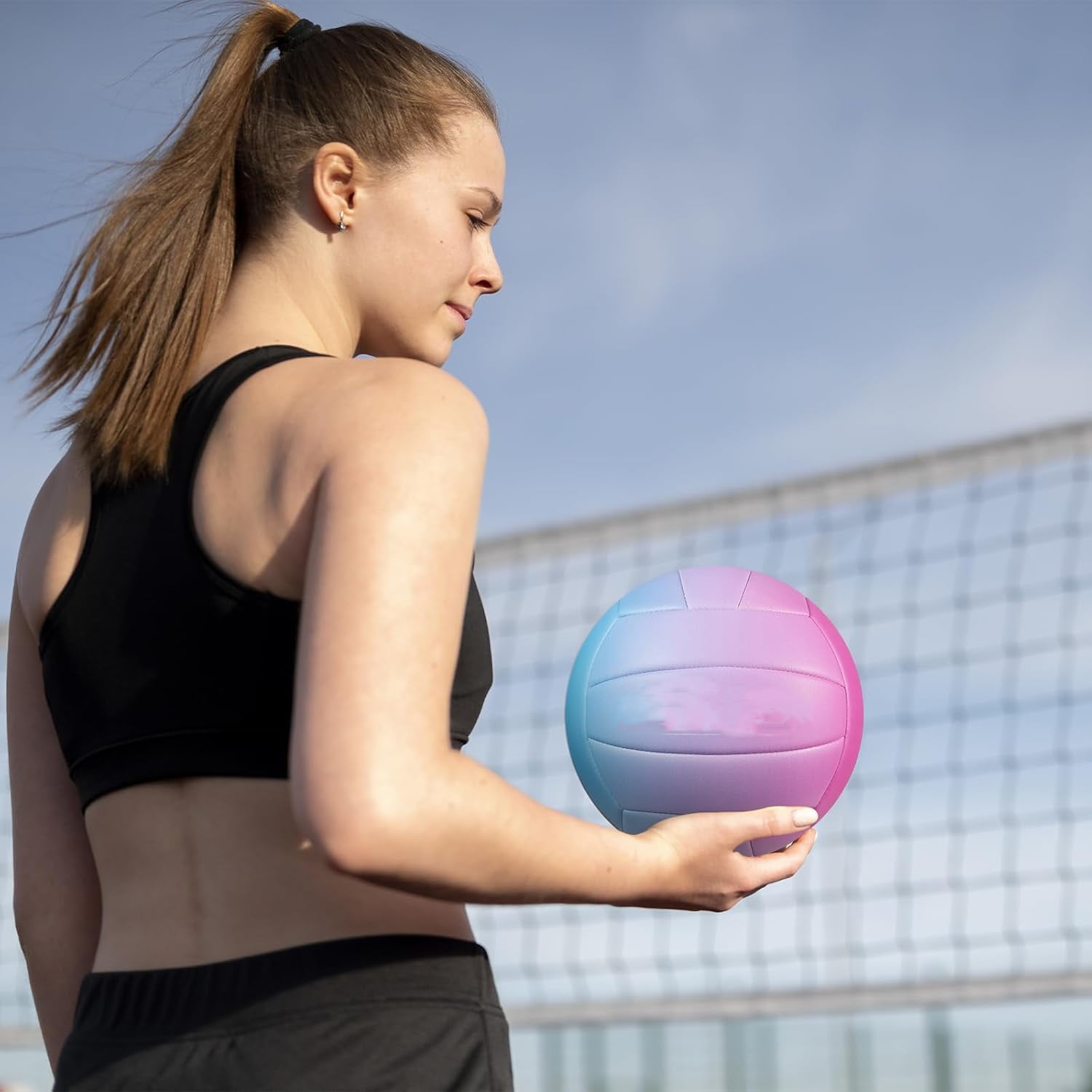 Volleyball - Durable PU Leather, Indoor/Outdoor, Soft Control, Great Airtightness for Training/Games