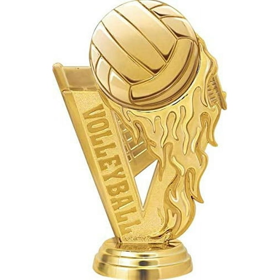 Volleyball Fireball Trophies Gold Stars Volleyball Fireball Trophy With Engraving Prime