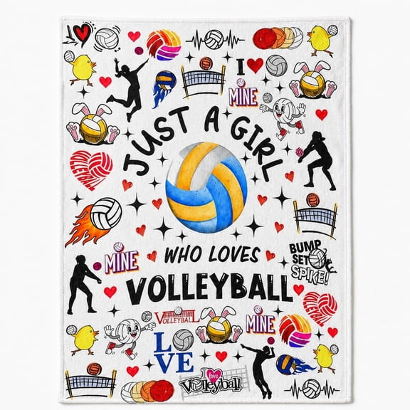 Volleyball Fleece Blanket, Soft 280 GSM Polyester Throw for Couch or Sofa