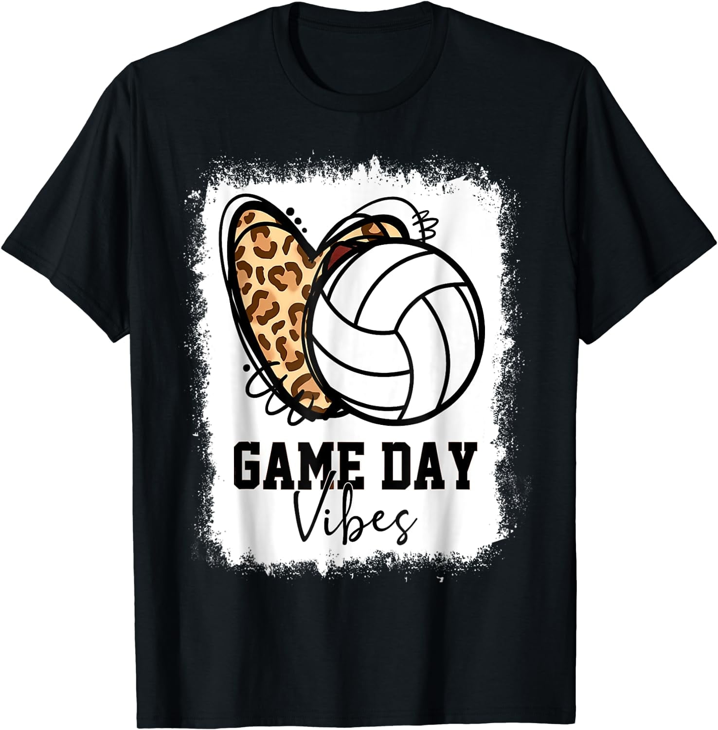 Volleyball Game Day Vibes Volleyball Mom Game Day Bleached TShirt