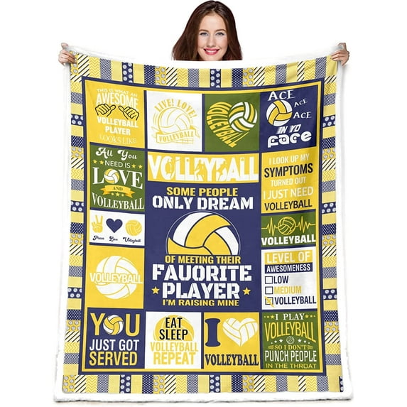 Volleyball Gifts for Teen Girls,60"x80" Throw Blanket for Volleyball Players,Christmas Birthday Gift for Volleyball Lovers,Soft Cozy Volleyball Blanket for Bed Couch