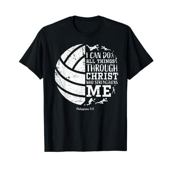 Volleyball Gifts Teen Girls Women Men Boy Christian Verse T-Shirt