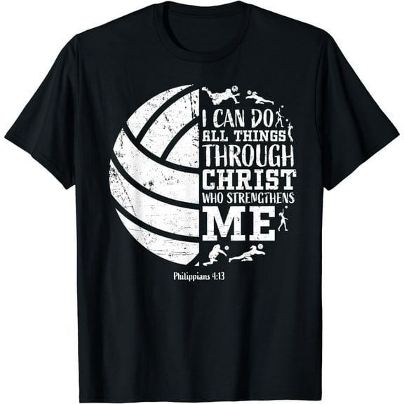 Volleyball Gifts Teen Girls Women Men Boy Christian Verse T-Shirt