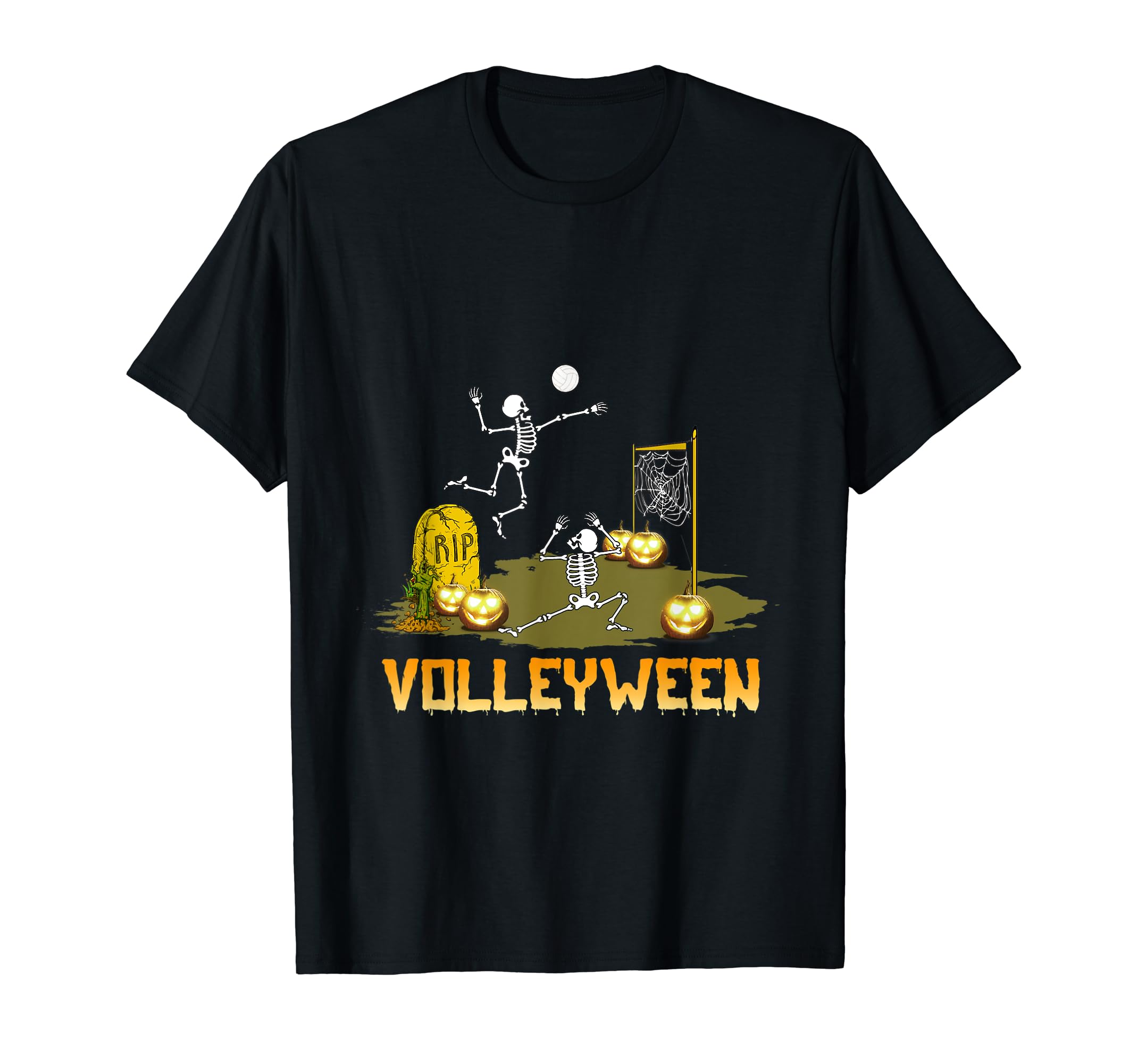 Volleyball Halloween Volleyween Skeleton Costume Black TShirt