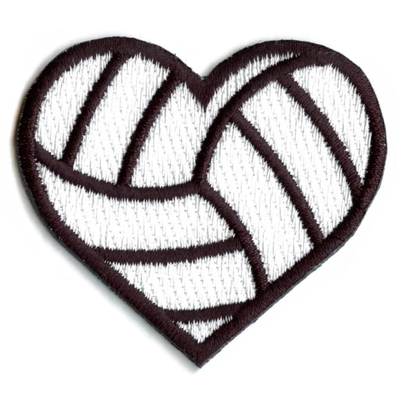 Volleyball Heart Embroidered Iron On Patch