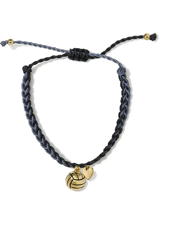 Volleyball Heart Gold Charm Bracelet 100% Waterproof Adjustable Friendship Jewelry Gift Teams