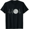 thumbnail image 1 of Volleyball Heartbeat As Funny Volleyball Gift Ideas T-ShirtMen and women, Black T-shirt, size: Extra large, 1 of 4