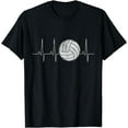 thumbnail image 1 of t-shirtVolleyball Heartbeat Shirts As Funny Volleyball Gift Ideas T-Shirt mens t shirt，black，women，funny，misfits，men，journey, 1 of 3