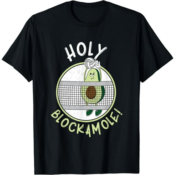 Volleyball Holy Blockamole Block Training Avocado Lover T-Shirt Black 3X-Large