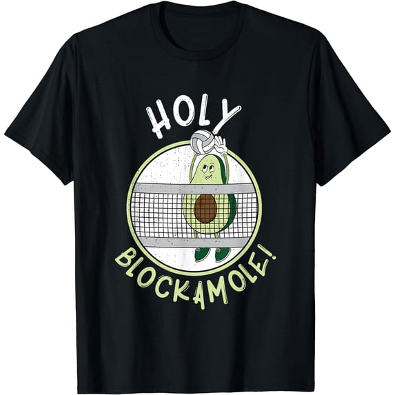 Volleyball Holy Blockamole Block Training Avocado Lover T-Shirt Black X-Large