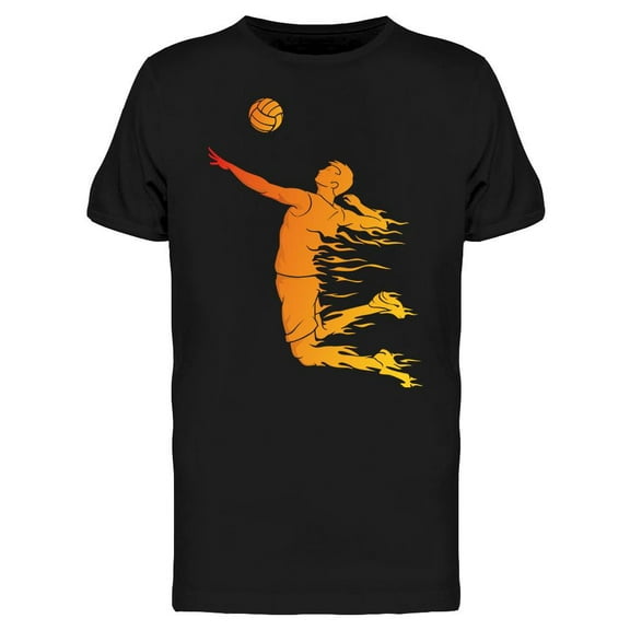 Volleyball Hot Flame T-Shirt Men -Image by Shutterstock, Male Large