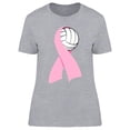 thumbnail image 1 of Volleyball In A Pink Ribbon T-Shirt Women -Image by Shutterstock, Female Small, 1 of 2
