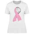 thumbnail image 1 of Volleyball In A Pink Ribbon T-Shirt Women -Image by Shutterstock, Female x-Large, 1 of 2