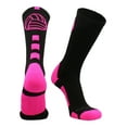 thumbnail image 1 of Volleyball Logo Crew Socks (Black/Neon Pink, Small), 1 of 2