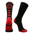 thumbnail image 1 of Volleyball Logo Crew Socks (Black/Scarlet, Small), 1 of 2