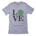thumbnail image 1 of Volleyball Love Graphic Ball Image Men's Grey T-Shirt, 1 of 2