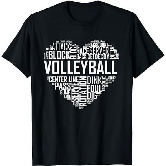 Volleyball Lover Heart Volley Gift for Players and Coaches T-Shirt