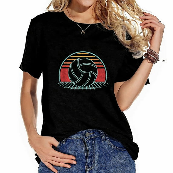 Volleyball Lover Retro Vintage 80s Style Player Women's Short Sleeve Top with Custom Graphic - Unique and Eye-Catching