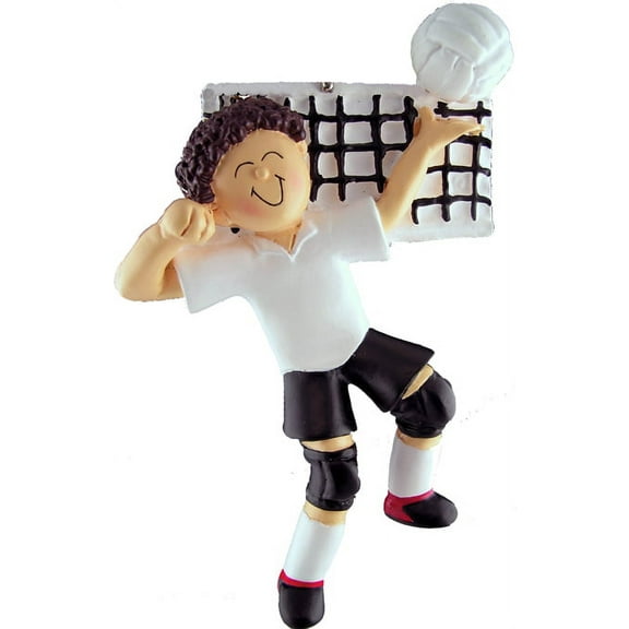 Volleyball Male Brown Personalized  Christmas Ornament DO-IT-YOURSELF