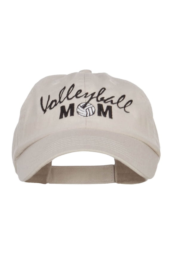 Volleyball Mom Embroidered Low Profile Cap - Stone OSFM