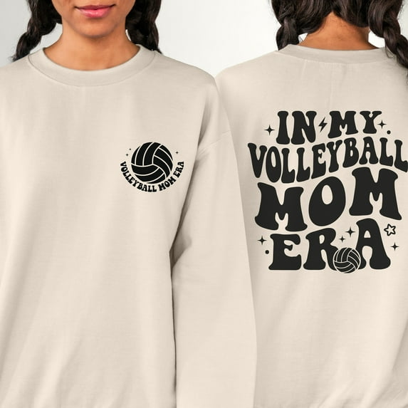 In My Volleyball Mom Era Sweatshirt, Volleyball Mom Sweatshirt, Volleyball Season Shirt, Volleyball Mom Shirt, Volleyball Sweatshirt (Sizes:M; Colors:Light Blue;)