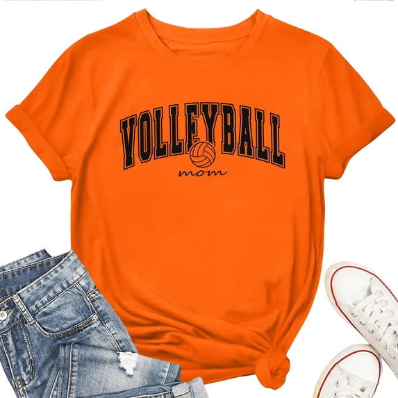 Volleyball Mom Life T-Shirt for Women – Casual Sports Lover Gift Graphic Tee, Athletic Mom Top