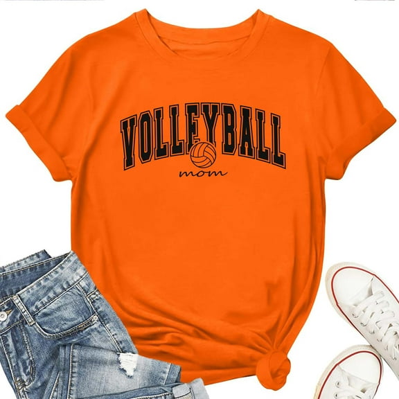 Volleyball Mom Life T-Shirt for Women – Casual Sports Lover Gift Graphic Tee, Athletic Mom Top