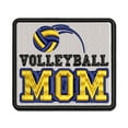 thumbnail image 1 of Volleyball Mom Text with Ball Applique Multi-Color Embroidered Iron-On Patch - 2.0 Inch Mini, 1 of 5