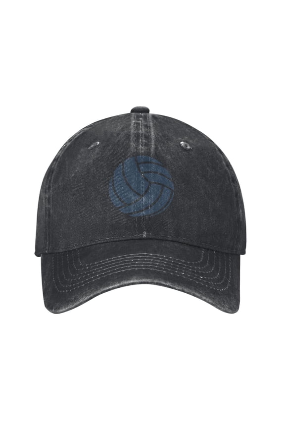 Volleyball Monogram Unisex Adult Washed Denim Cotton Sport Outdoor Baseball Cap Adjustable Cowboy Baseball Hat