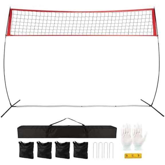 Volleyball Net for Backyard Height Adjustable,Durable Volleyball Practice Net for Serving or Hitting,Portable Volleyball Net with Carry Bag,Sandbags and Stakes for Indoor and Outdoor