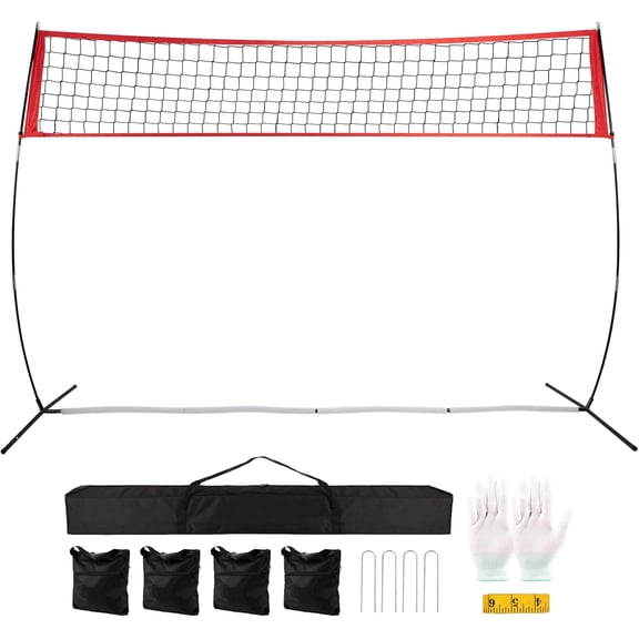 Volleyball Net for Backyard Height Adjustable,Durable Volleyball Practice Net for Serving or Hitting,Portable Volleyball Net with Carry Bag,Sandbags and Stakes for Indoor and Outdoor