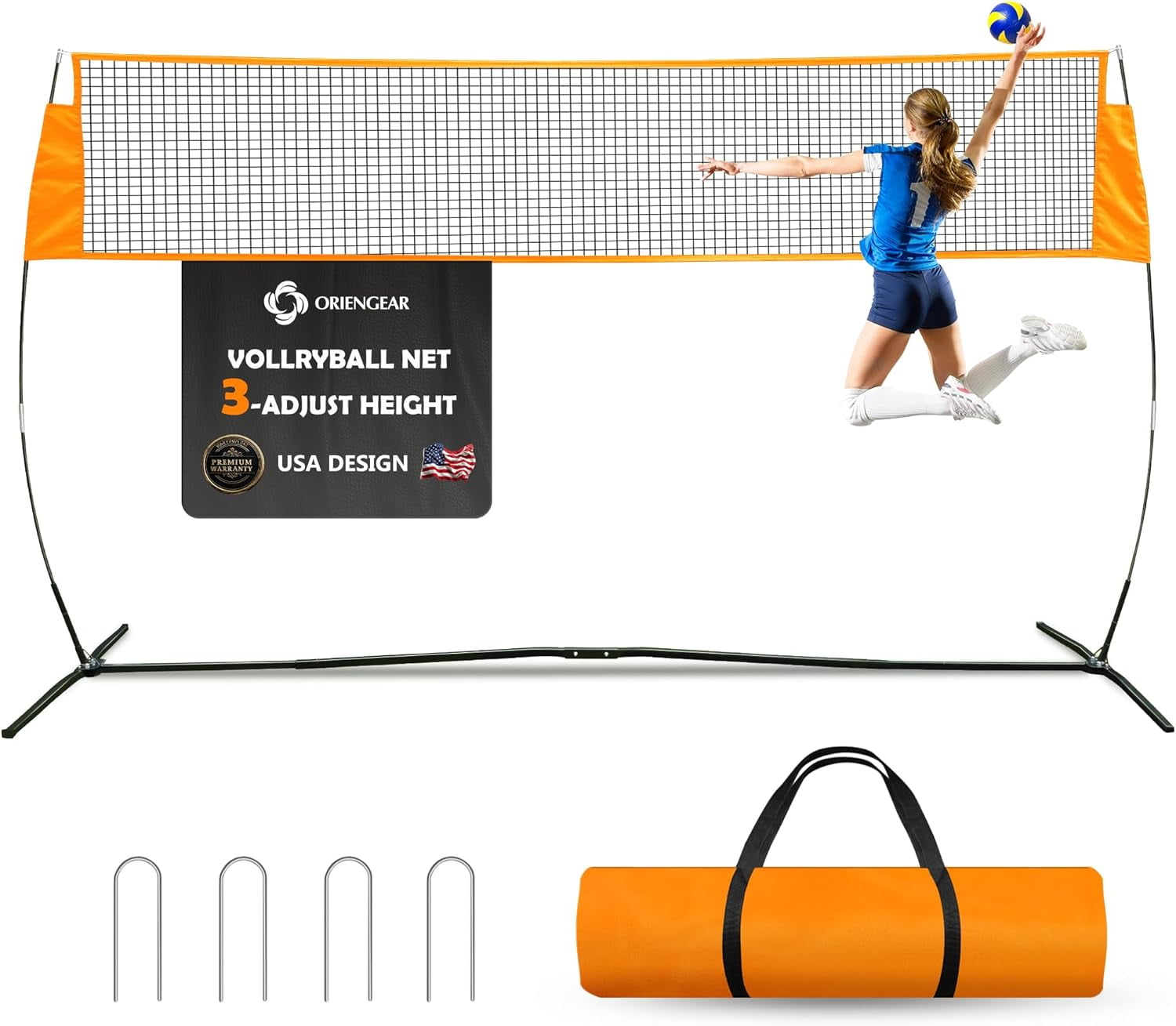 Everfit 8ft Volleyball Net Training Equipment Adjustable Height Portable With Ball And Bag - Red - View #8