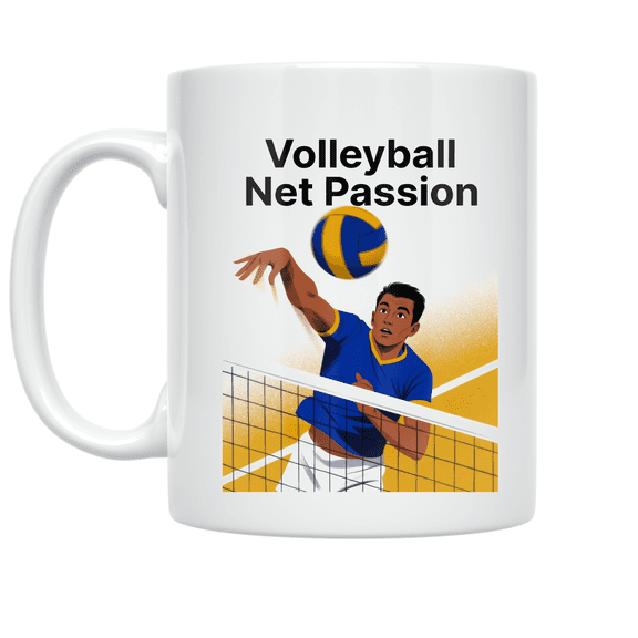 Volleyball Net Passion Design - Volleyball Player - 11 oz Ceramic Coffee Mug