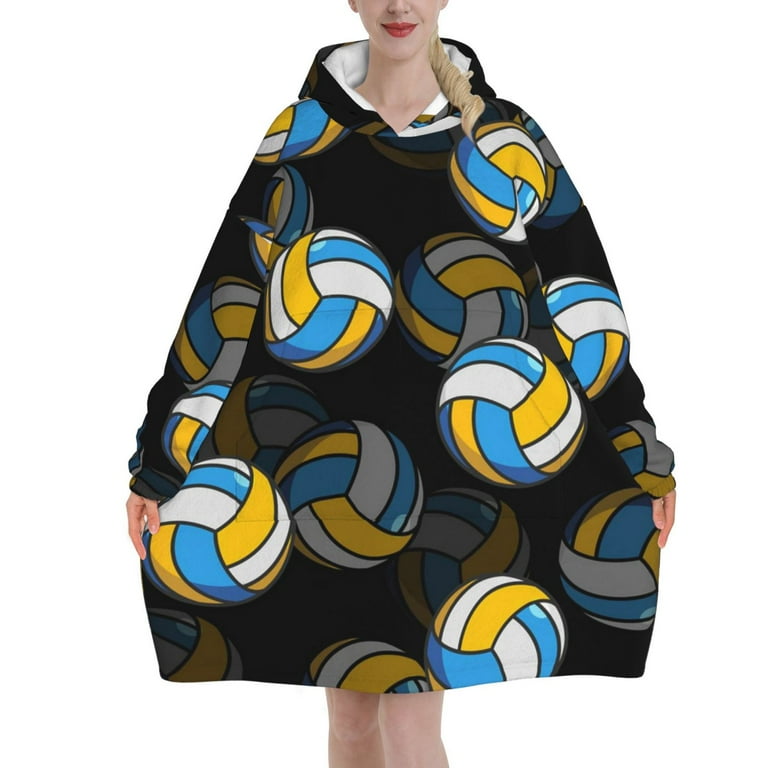 Volleyball Oversized Blanket Hoodie Wearable Blanket Hoodie For Adults With Pockets Walmart