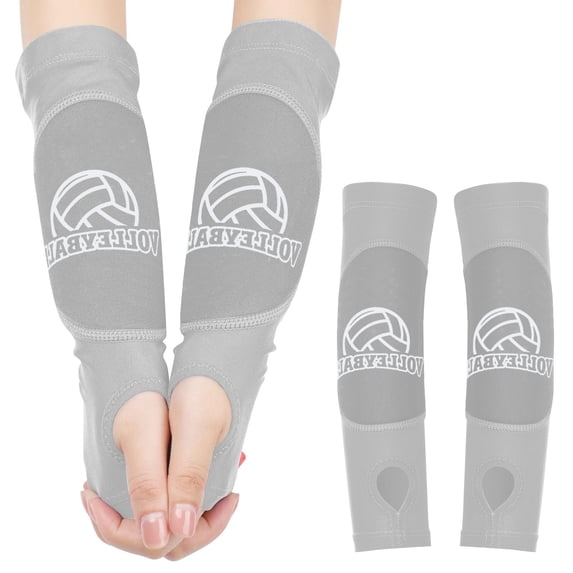 Volleyball Pads, Elbow Pads Volleyball, 12 In Stretch Sleeves, Foam Impact Protection, Volleyball Gear, Collision Resistance, Indoor Matches, Light Gray, 1 Pc Set