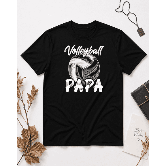 Volleyball Papa Unisex T-Shirt Funny Sport Dad Gift, S-5XL