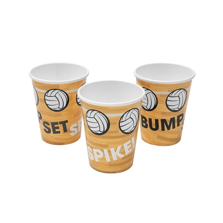 Volleyball Party Paper Cups - 8 Pieces