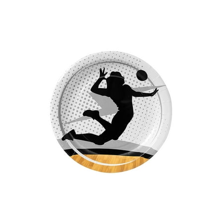 Volleyball Player Paper Dessert Plates - 8 Pieces
