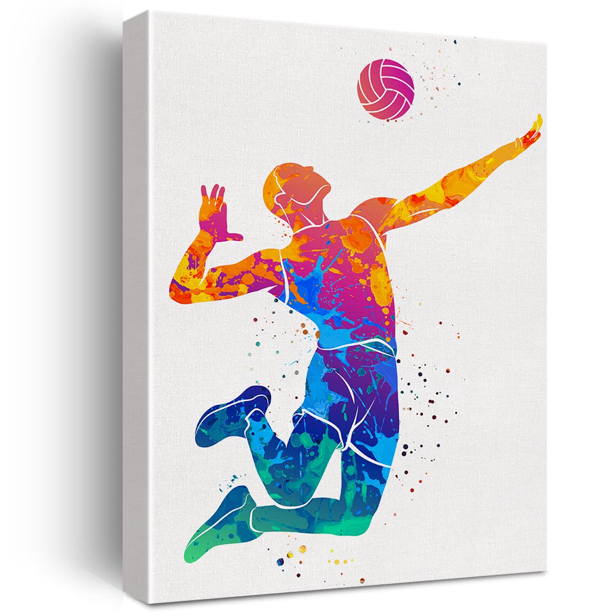 Volleyball Player Watercolor Wall EC36 Volleyball Man Canvas Painting
