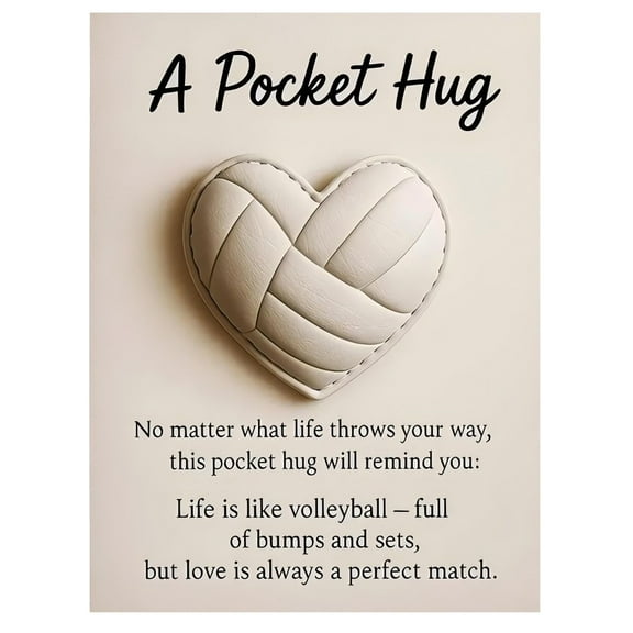 Volleyball Pocket Hug Heart Shaped Volleyball Ornament With Inspirational Card Handmade Encouragement Gi Ft For Players Coaches Team Thoughtful T Oken For Volleyball Lovers