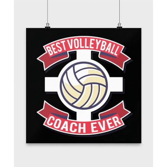 Volleyball Coach Appreciation Art - Sports Enthusiast - 13x13 Poster Print - Matte Finish