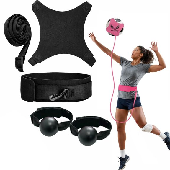 Volleyball Rebound Belt Trainer, Premium Volleyball Solo Training Equipment, Solo Practice Trainer with Adjustable Waist Belt & Ball Holder for Serving, Spiking