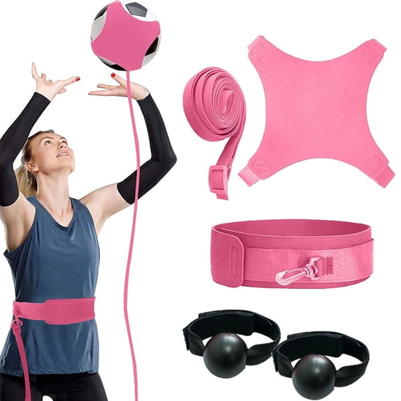 Volleyball Rebound Belt Trainer, Premium Volleyball Solo Training Equipment, Solo Practice Trainer with Adjustable Waist Belt & Ball Holder for Serving, Spiking