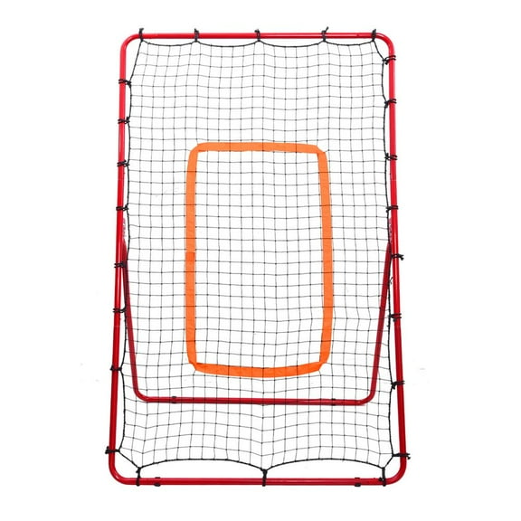Volleyball Rebound Net, Volleyball Rebounder 5.9X3.6 Ft Practice Net, Volleyball Practice Equipment with 4 Adjustable Rebound Angles for Players, Beginners(Red)