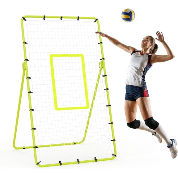 Volleyball Rebounder Net 7x4 ft, Portable Bounce Back Net with 5 Adjustable Angles for Backyard, Indoor & Outdoor Practice, Sturdy Multi-Sport Return Trainer for Volleyball, Baseball, Softball