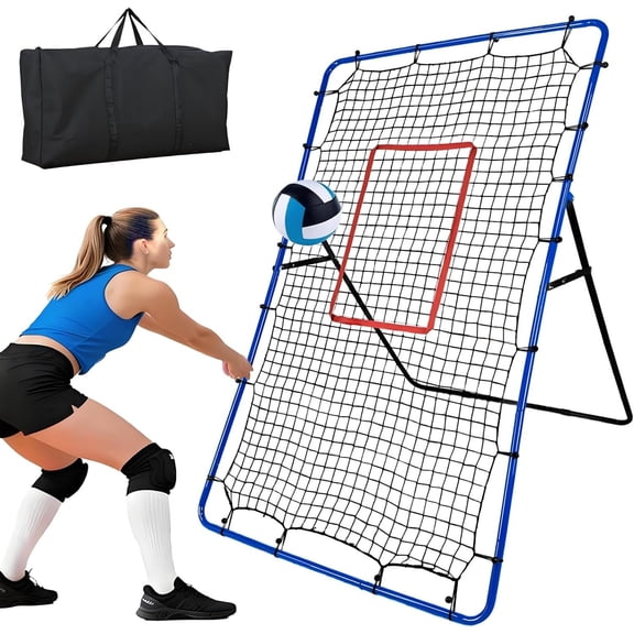 Volleyball Rebounder Net,7x4FT Volleyball Practice Net with 5 Adjustable Angles, Bounce   Equipment for Bumping & Spiking, Lacrosse Baseball Soccer Trainer for Backyard