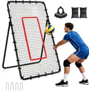Volleyball Rebounder Net, 7x4ft Baseball Lacrosse Soccer Rebound Pitchback Net, Bounce Back Training Equipment with Angle Customization for Practicing Volleying, Bumping, Spiking