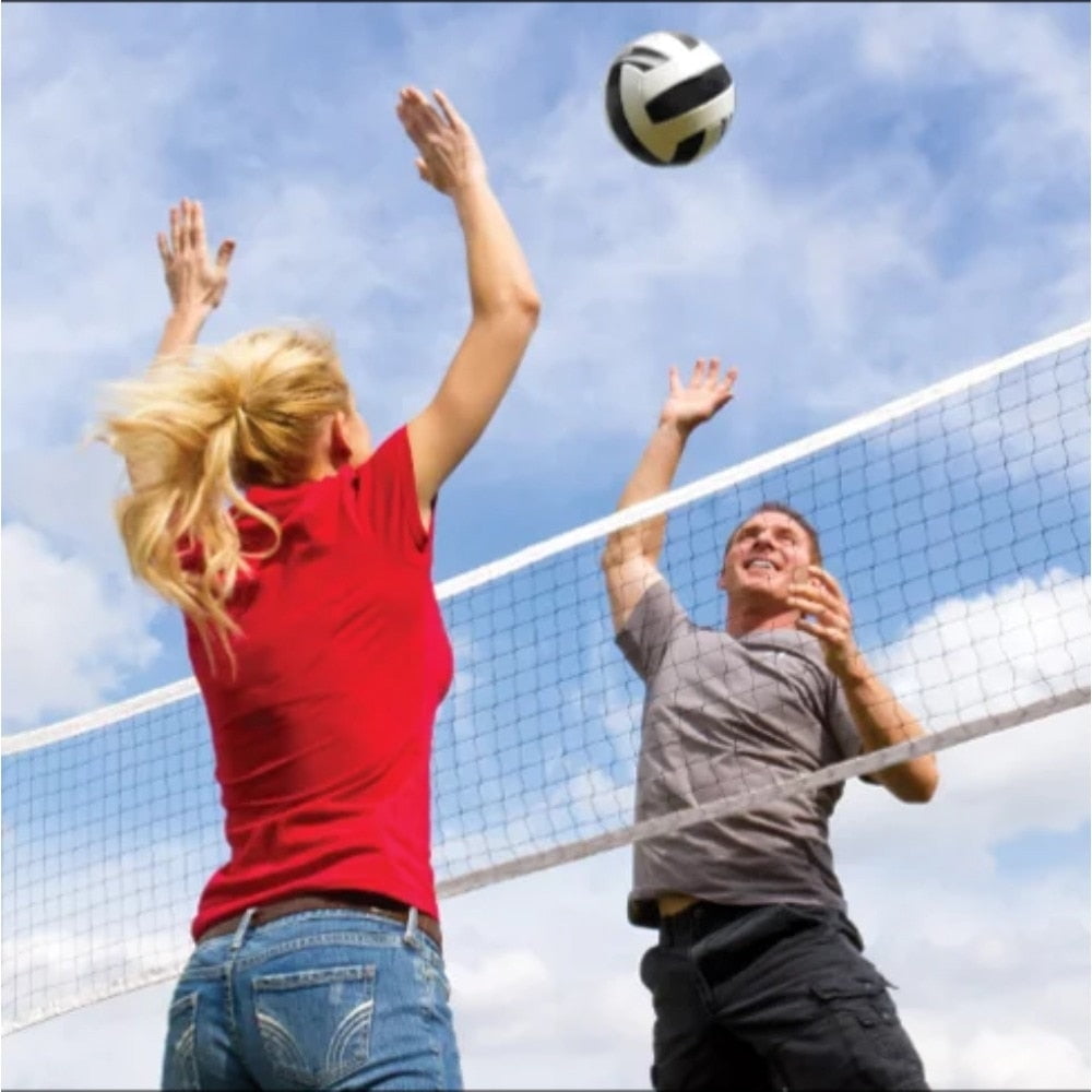 Volleyball Set with Ratchet Tension Net RustFree Aluminum Poles Carry Bag